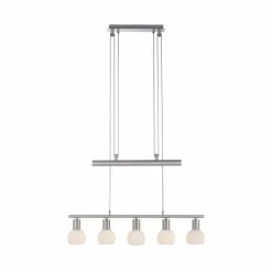 Luminaires Leuchten Direkt Suspension Leuchten-Direkt BENEDIKT Acier brossé, 5 lumières