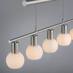 Luminaires Leuchten Direkt Suspension Leuchten-Direkt BENEDIKT Acier brossé, 5 lumières