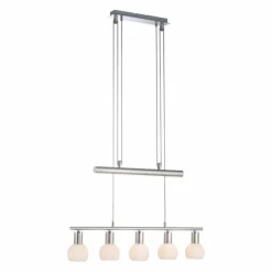 Luminaires Leuchten Direkt Suspension Leuchten-Direkt BENEDIKT Acier brossé, 5 lumières