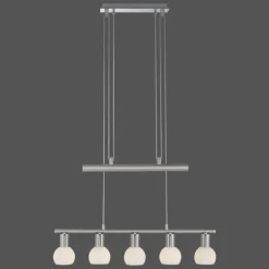 Luminaires Leuchten Direkt Suspension Leuchten-Direkt BENEDIKT Acier brossé, 5 lumières