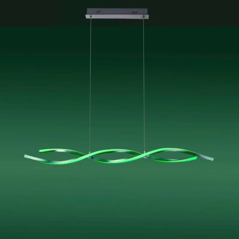 Luminaires Leuchten Direkt Suspension Leuchten-Direkt LOLAsmart-SWING LED Acier brossé, 2 lumières, Télécommandes, Changeur de couleurs