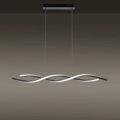 Luminaires Leuchten Direkt Suspension Leuchten-Direkt LOLAsmart-SWING LED Acier brossé, 2 lumières, Télécommandes, Changeur de couleurs