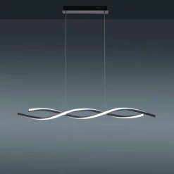 Luminaires Leuchten Direkt Suspension Leuchten-Direkt LOLAsmart-SWING LED Acier brossé, 2 lumières, Télécommandes, Changeur de couleurs