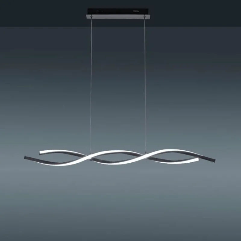 Luminaires Leuchten Direkt Suspension Leuchten-Direkt LOLAsmart-SWING LED Acier brossé, 2 lumières, Télécommandes, Changeur de couleurs