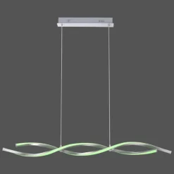 Luminaires Leuchten Direkt Suspension Leuchten-Direkt LOLAsmart-SWING LED Acier brossé, 2 lumières, Télécommandes, Changeur de couleurs