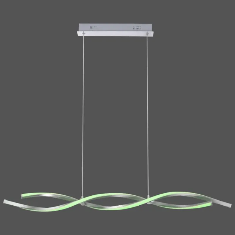 Luminaires Leuchten Direkt Suspension Leuchten-Direkt LOLAsmart-SWING LED Acier brossé, 2 lumières, Télécommandes, Changeur de couleurs