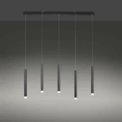 Luminaires Leuchten Direkt Suspension Leuchten-Direkt BRUNO LED Noir, 5 lumières* Éclairage Led