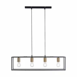 Luminaires Leuchten Direkt Suspension Leuchten-Direkt FABIO Noir, 4 lumières* Suspensions