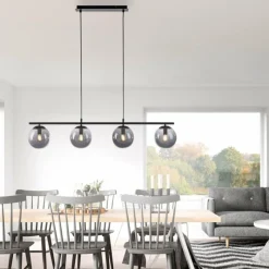Suspension Verre Fumé-Luminaires Leuchten Direkt Suspension Leuchten-Direkt BIG WIDOW Noir, 4 lumières