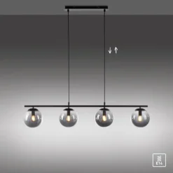 Suspension Verre Fumé-Luminaires Leuchten Direkt Suspension Leuchten-Direkt BIG WIDOW Noir, 4 lumières