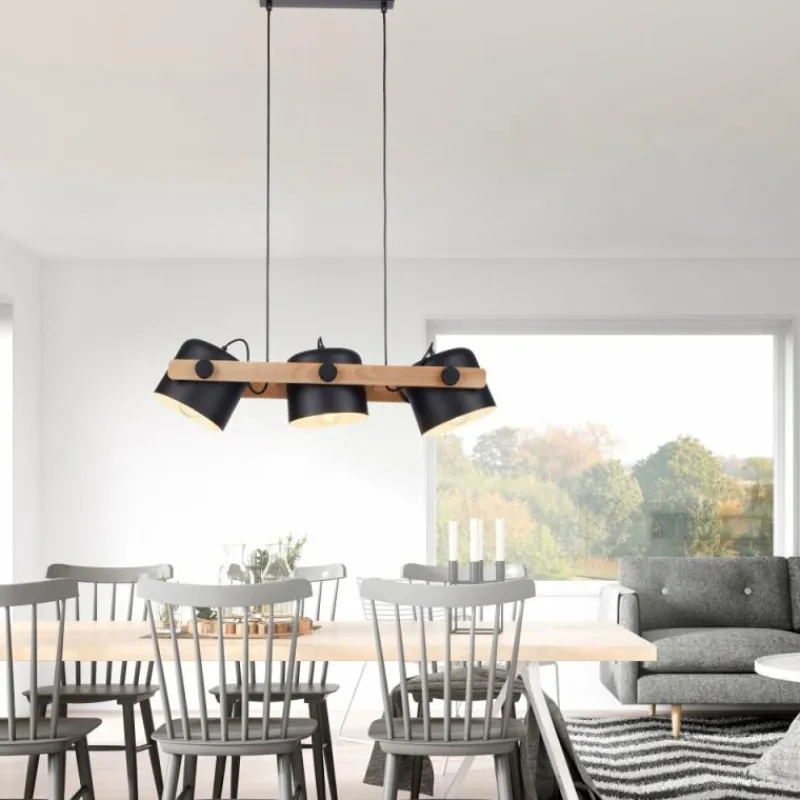 Lampes En Bois-Luminaires Leuchten Direkt Suspension Leuchten-Direkt CUP Noir, 3 lumières
