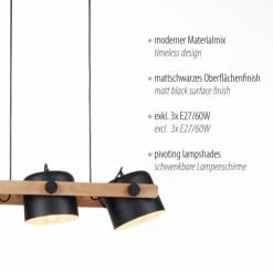Lampes En Bois-Luminaires Leuchten Direkt Suspension Leuchten-Direkt CUP Noir, 3 lumières