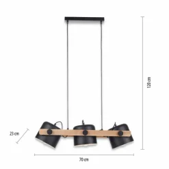 Lampes En Bois-Luminaires Leuchten Direkt Suspension Leuchten-Direkt CUP Noir, 3 lumières