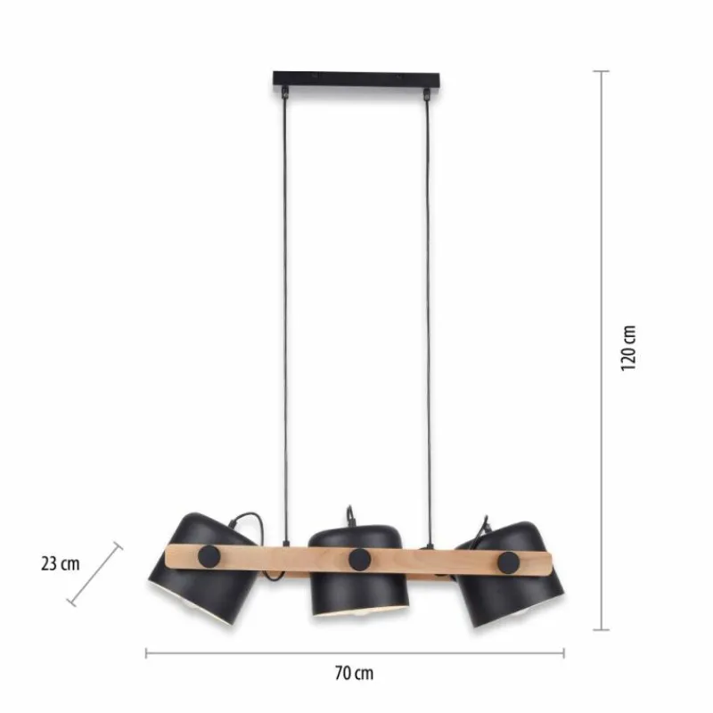 Lampes En Bois-Luminaires Leuchten Direkt Suspension Leuchten-Direkt CUP Noir, 3 lumières