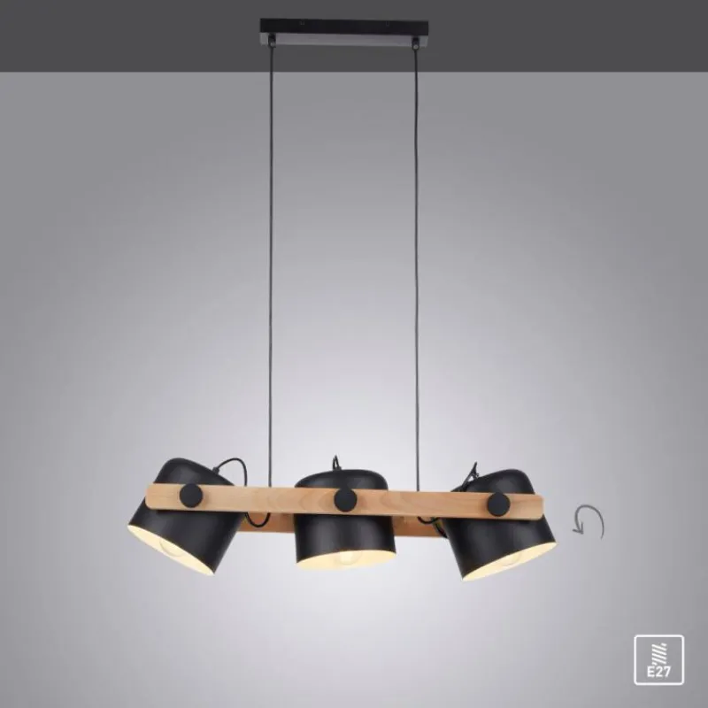 Lampes En Bois-Luminaires Leuchten Direkt Suspension Leuchten-Direkt CUP Noir, 3 lumières