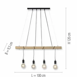 Lampes Vintages & Rétros-Luminaires Leuchten Direkt Suspension Leuchten-Direkt TERO LED Écru, Noir, 4 lumières