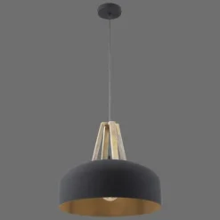 Lampes En Bois-Luminaires Leuchten Direkt Suspension Leuchten-Direkt HAREA Écru, Noir, 1 lumière