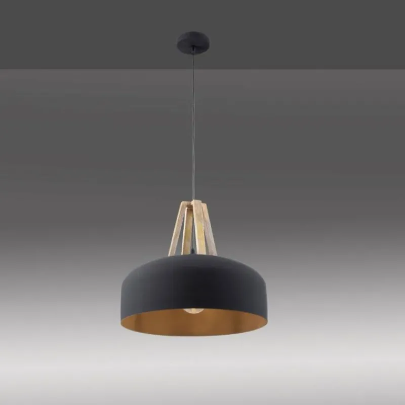 Lampes En Bois-Luminaires Leuchten Direkt Suspension Leuchten-Direkt HAREA Écru, Noir, 1 lumière