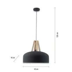 Lampes En Bois-Luminaires Leuchten Direkt Suspension Leuchten-Direkt HAREA Écru, Noir, 1 lumière