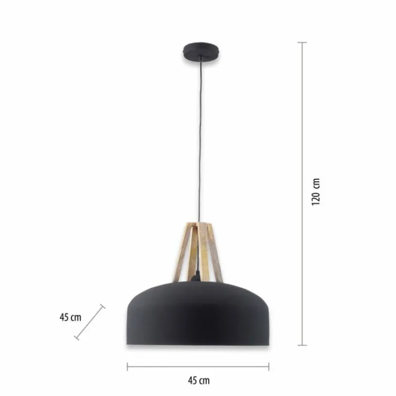 Lampes En Bois-Luminaires Leuchten Direkt Suspension Leuchten-Direkt HAREA Écru, Noir, 1 lumière