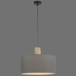 Lampes En Tissu-Luminaires Leuchten Direkt Suspension Leuchten-Direkt LINEN Écru, Noir, 1 lumière