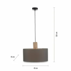 Lampes En Tissu-Luminaires Leuchten Direkt Suspension Leuchten-Direkt LINEN Écru, Noir, 1 lumière