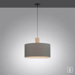 Lampes En Tissu-Luminaires Leuchten Direkt Suspension Leuchten-Direkt LINEN Écru, Noir, 1 lumière