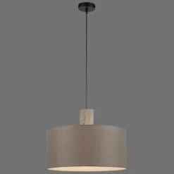 Lampes En Tissu-Luminaires Leuchten Direkt Suspension Leuchten-Direkt LINEN Écru, Noir, 1 lumière