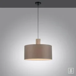 Lampes En Tissu-Luminaires Leuchten Direkt Suspension Leuchten-Direkt LINEN Écru, Noir, 1 lumière