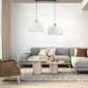 Lampes En Tissu-Luminaires Leuchten Direkt Suspension Leuchten-Direkt LINEN Écru, Noir, 2 lumières