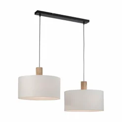 Lampes En Tissu-Luminaires Leuchten Direkt Suspension Leuchten-Direkt LINEN Écru, Noir, 2 lumières