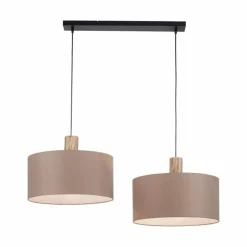Lampes En Tissu-Luminaires Leuchten Direkt Suspension Leuchten-Direkt LINEN Écru, Noir, 2 lumières