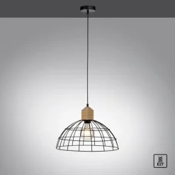 Lampes Vintages & Rétros-Luminaires Leuchten Direkt Suspension Leuchten-Direkt TARO Écru, Noir, 1 lumière