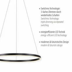Luminaires Leuchten Direkt Suspension Leuchten-Direkt RITUS LED Noir, 1 lumière* Suspensions