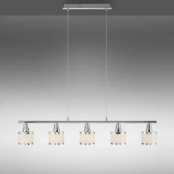 Lampes En Tissu-Luminaires Leuchten Direkt Suspension Leuchten-Direkt ACCOR Argenté, 5 lumières