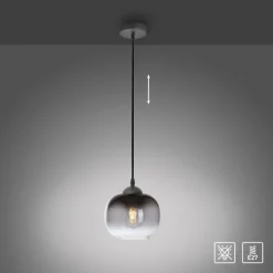 Suspension Verre Fumé-Luminaires Leuchten Direkt Suspension Leuchten-Direkt ZEA Noir, 1 lumière