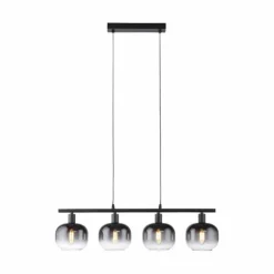 Suspension Verre Fumé-Luminaires Leuchten Direkt Suspension Leuchten-Direkt ZEA Noir, 4 lumières