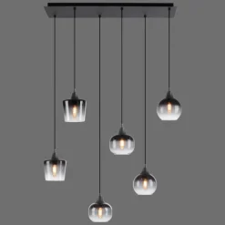 Suspension Verre Fumé-Luminaires Leuchten Direkt Suspension Leuchten-Direkt ZEA Noir, 6 lumières