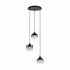 Suspension Verre Fumé-Luminaires Leuchten Direkt Suspension Leuchten-Direkt ZEA Noir, 3 lumières