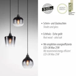Suspension Verre Fumé-Luminaires Leuchten Direkt Suspension Leuchten-Direkt GREEN ZEA Écru, Noir, 8 lumières