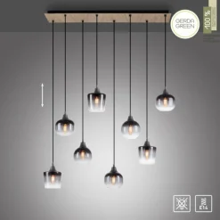 Suspension Verre Fumé-Luminaires Leuchten Direkt Suspension Leuchten-Direkt GREEN ZEA Écru, Noir, 8 lumières