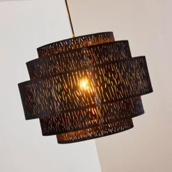 Lampes En Tissu-hofstein Suspension Liared Noir, 1 lumière