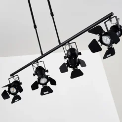 Lampes Industrielles-hofstein Suspension Lichinga Noir, 4 lumières
