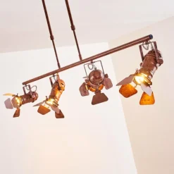 hofstein Suspension Lichinga Rouille, 4 lumières* Suspensions
