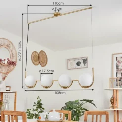 hofstein Suspension Lisca Or, 4 lumières