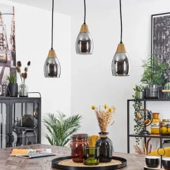 Luminaires Scandinaves-hofstein Suspension Lissade Noir, 3 lumières