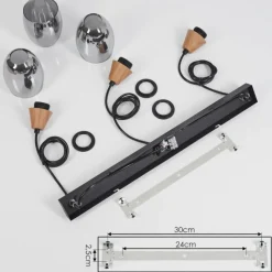 Luminaires Scandinaves-hofstein Suspension Lissade Noir, 3 lumières