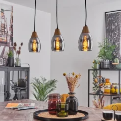 Luminaires Scandinaves-hofstein Suspension Lissade Noir, 3 lumières