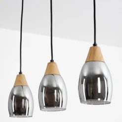 Luminaires Scandinaves-hofstein Suspension Lissade Noir, 3 lumières