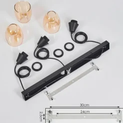 Lampes Vintages & Rétros-hofstein Suspension Lissade Noir, 3 lumières